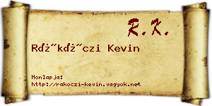 Rákóczi Kevin névjegykártya